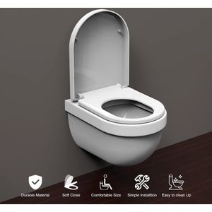 wc-bril, antibacterieel, oval / toiletdeksel met snelsluiting voor eenvoudige reinigin