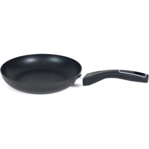 Zwarte wok/wokpan 28 cm met anti-aanbak laag - Wokpannen - Koken - Wokken