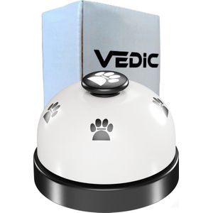 VEDIC® - Hondenbel Wit/Zwart - Intelligentie training - Hondentraining - RVS