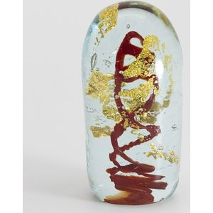 Glaskunst sculptuur 'Golden Dream' rood - Glas met echt bladgoud - H15cm