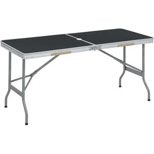 Kamyra® Campingtafel Inklapbaar - Kampeertafel, Partytafel - Lichtgewicht - Aluminium MDF - 150x60x69.5 cm - Zwart