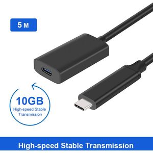 NÖRDIC USBC-400 Actieve USB-C verlengkabel - Male naar female - 3.2 Gen 2 - 10Gbps - 5 m - Zwart