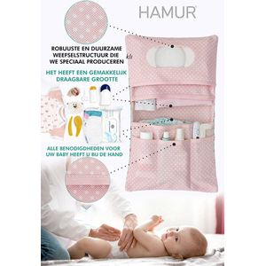 HMR-Luier organizer tas voor baby's-Waterafstotende luiertas met flamingo print-Verzorgingstas voor het verschonen van baby's-handig voor op reis