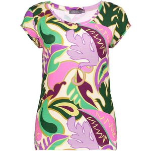 Geisha T-shirt Kate V Hals Top 42052 60 Lilac/green Dames Maat - XL