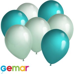 30 ballonnen Mintgroen en Turquoise (Ook geschikt voor Helium)