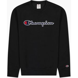 Champion Sweater Script Logo Zwart - Maat L - Heren - Sweaters