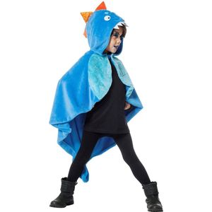 Wilbers & Wilbers - Dinosaurus Kostuum - Cape Dino Dany Kind - Blauw - Maat 86 - Halloween - Verkleedkleding