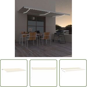 The Living Store Luifel automatisch met LED en windsensor 600x300 cm crèmekleur - Zonnedek - Buitendekking - Pergola - Overkapping - Tuinzalen