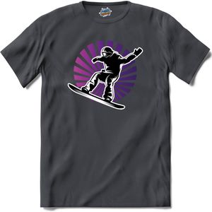 Snowboarden In The Sky | Snowboard - Bier - Winter sport - T-Shirt - Unisex - Mouse Grey - Maat XL