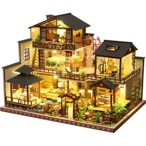 Premium Miniatuur XXL bouwpakket - Bouwpakket - Voor Volwassenen (14+) - Modelbouwpakket - DIY - Poppenhuis – incl. Led Licht, Muziek en bescherming - Asian Villa