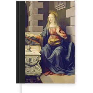 Notitieboek - Schrijfboek - The Annunciation - Leonardo da Vinci - Notitieboekje klein - A5 formaat - Schrijfblok
