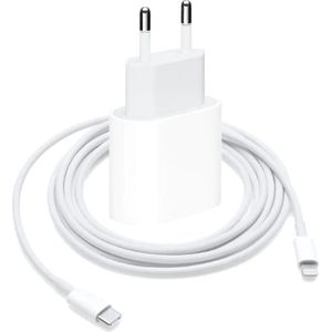 iPhone 11/12/13 Power Adapter 20W USB-C Snellader met USB-C Kabel (1 Meter ) Geschikt voor Apple iPhone 13/12/11 Pro Max USB C Lader Oplader Oplaadstekker Blokje Oplaadblokje