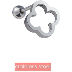 Go Dutch Label Oorknoppen Open Clover Zilver