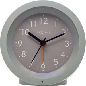 Tafelwekker Ø10,5 cm x 3,6 cm - Stil - Verlicht Wijzerplaat - Grijs - ABS - NeXtime Circle