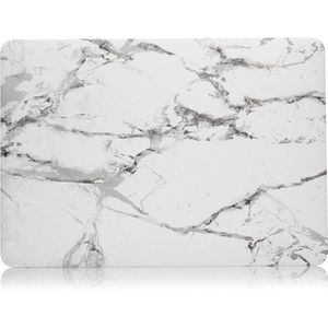 Shop4 - Geschikt voor MacBook Air 13-inch (2018-2019) Hoes - Hardshell Cover Marmer Wit Grijs