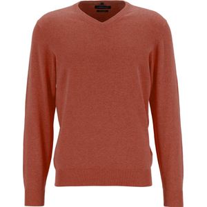 Casa Moda - Pullover V-Hals Oranje - Heren - Maat S - Regular-fit