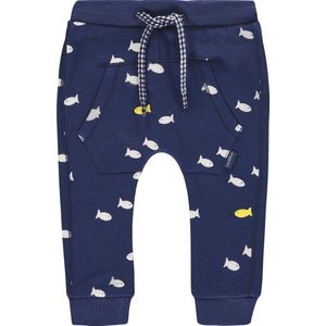 Noppies Jongens Slimfit broek met all over print Republic - Patriot Blue - Maat 68