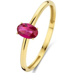 Isabel Bernard Baguette Dames Ring Goud - Goud/Rood - 18.50 mm / maat 58