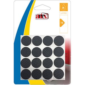 Artex Meubelviltjes/antislip - zwart - 16x - rubber - rond - 2,2 cm