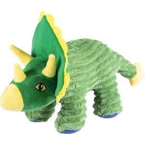 Duvoplus - Speelgoed Voor Dieren - Hond - Pluche Dino Triceratops Corduroy 34x17x18cm Groen - 1st