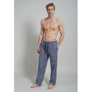 Gotzburg heren pyjama- of loungebroek - middenblauw geruit - Maat: XL