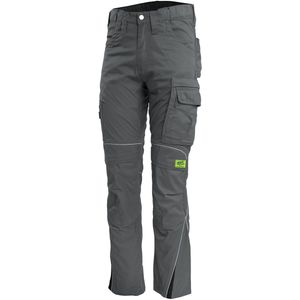 TMG KULT WORKER HEREN Werkbroek Lichtgrijs – Korte Beenlengte (73 cm) – Reflecterende Biezen - Cordura Kniezakken - Elastische Tailleband