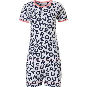 Rebelle Girls - Scrabble - Shortama - Wit/Blauw - Maat 116