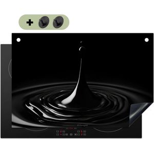 KitchenYeah® Inductie beschermer 74x48 cm - Zwart - Water - Druppel - Kookplaataccessoires - Afdekplaat voor kookplaat & Spatscherm achterwand - Inductiebeschermer - Inductiemat - Inductieplaat mat - Keuken decoratie