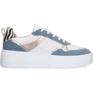 Sacha - Dames - Witte sneakers met denim details - Maat 40