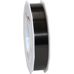 1x XL Hobby/decoratie zwarte kunststof sierlinten 2,5 cm/25 mm x 91 meter- Luxe kwaliteit - Cadeaulint lint/ribbon