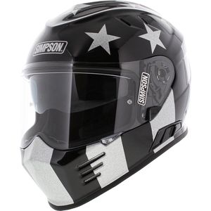 Simpson Venom Integraal helm Stingrae glans zwart zilver S 55-56 CM