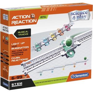 Clementoni - Action & Reaction - Sound Track, uitbreidingsset - constructiespeelgoed, knikkerbaan