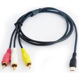 Camera Tulp composiet A/V kabel compatibel met Sony VMC-15MR2 / zwart - 1,5 meter