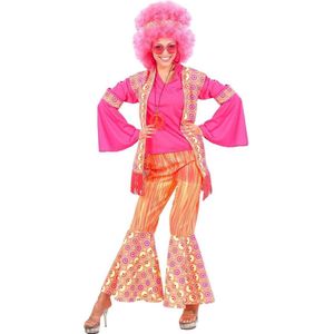 Widmann - Hippie Kostuum - Hippie Dame Ms Pink Kostuum Vrouw - Roze - XL - Carnavalskleding - Verkleedkleding