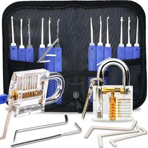 Lockpick set 17-delig met Goso-picks en momentsleutels voor slotenmakers en beginners - zwart Lockpick set