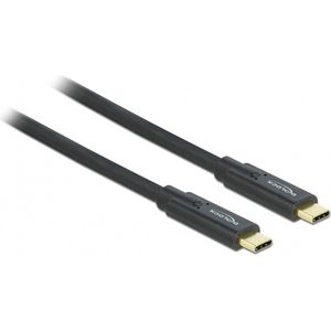 Premium USB-C naar USB-C kabel met E-Marker chip - USB3.2 (tot 10 Gbit/s) - PD tot 20V/5A - video tot 8K 30Hz / zwart - 1 meter