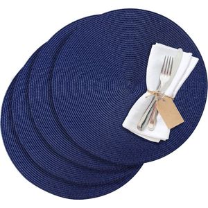 Westmark Set van 4 placemats, Ø 38 cm, polypropyleen, blauw, Saleen-collectie: Circle