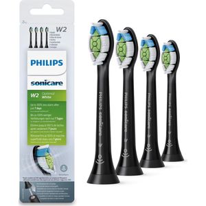 Philips Sonicare W2 Optimal White - Opzetborstels - 4 stuks - Zwart - HX6064/11