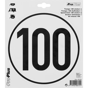 Pro Plus Tempo 100 km/u - Sticker - Duitsland - Weerbestendig