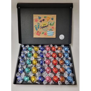 Chocolade Ballen Proeverij Pakket Groot | 40 stuks Lindt chocolade met Mystery Card 'Hello Summer' met persoonlijke (video)boodschap | Chocoladepakket | Feestdagen box | Chocolade cadeau | Valentijnsdag | Verjaardag | Moederdag | Vaderdag