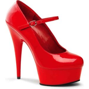 Pleaser - DELIGHT-687 Plateau hakken - US 8 - 38 Shoes - Rood