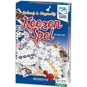 Clown Games Keezenspel Reiseditie - Pesten en Mens Erger Je Niet in één spel! Voor 2-4 spelers vanaf 6 jaar.