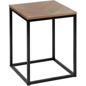Chevron - Bijzettafeltje - Lichtbruin/Zwart - Hout/Metaal