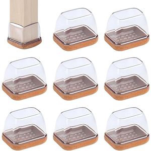 Siliconen Stoelpootbeschermers - 8 Stuks Transparant 32 x 22 cm