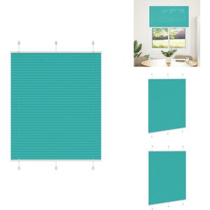 vidaXL Plisségordijn - Geplooide Jaloezieën - Geplooide Zonwering - Plisse Blind - Plissé rolgordijn 105x150cm stofbreedte 104,4cm petrol groen