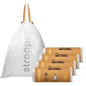 Strapper 100 Afvalzakken Oranje - Geschikt voor simplehuman met code H - 30-35 liter