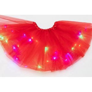 Finnacle - ""Groot Rood LED Tutu Rokje met RGB Verlichting - Een Betoverende Toevoeging aan je Outfit!