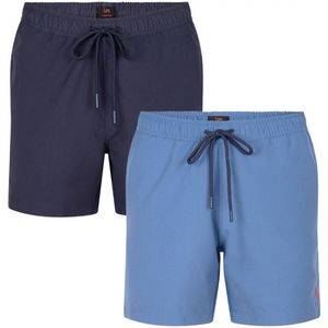 Undiemeister Zwembroek - Zwembroek heren - Zwemshort - Handgemaakt - Gemaakt van Mellowood - Trunks - IJsblauw & Donkerblauw - 2-Pack - L