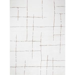 SURYA Vloerkleed - Woonkamer, Slaapkamer - Modern Scandinavisch Tapijt AVA - Ivoor/Terracotta - 200x275 cm
