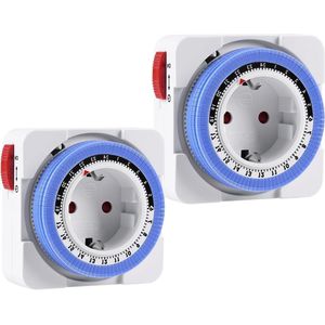 Analoge mechanische timer set van 2 - 15 min interval - 24 uur - 3680 W - IP20